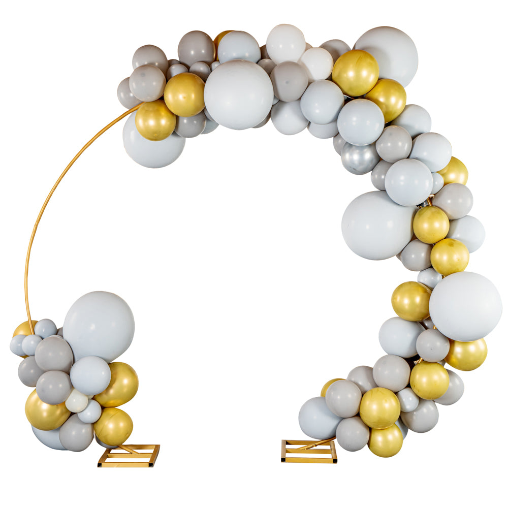 Balloonify Gray, Black and Gold Balloon Arch / Garland Kit - 136 Pieces - 1  count box