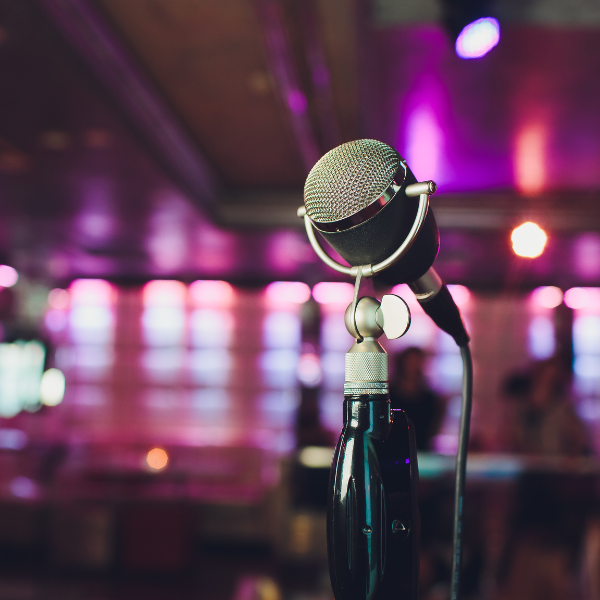 Microphone in a bar