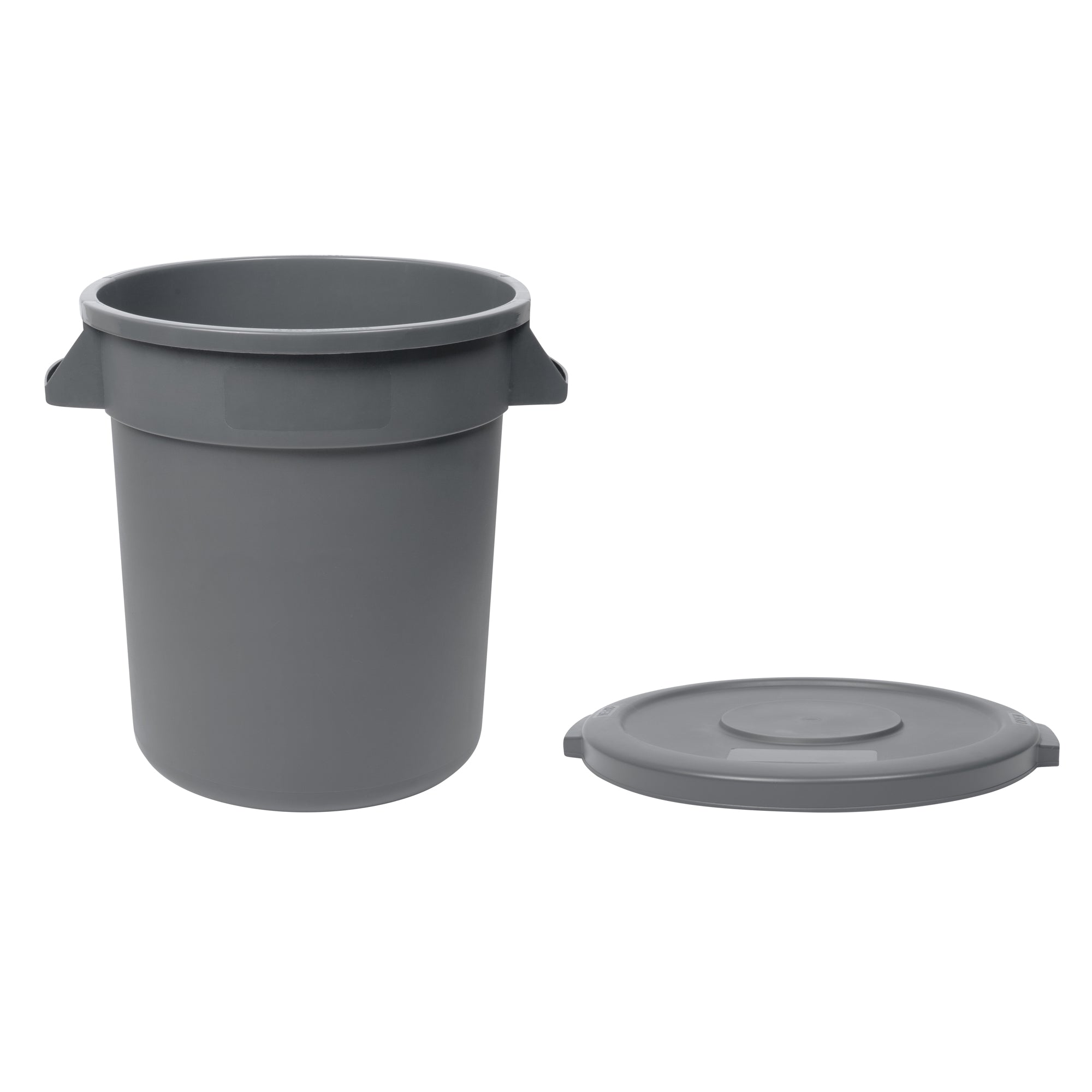 RW Clean 1 Gray 10 gal Plastic Commercial Trash Can and 1 Gray Lid