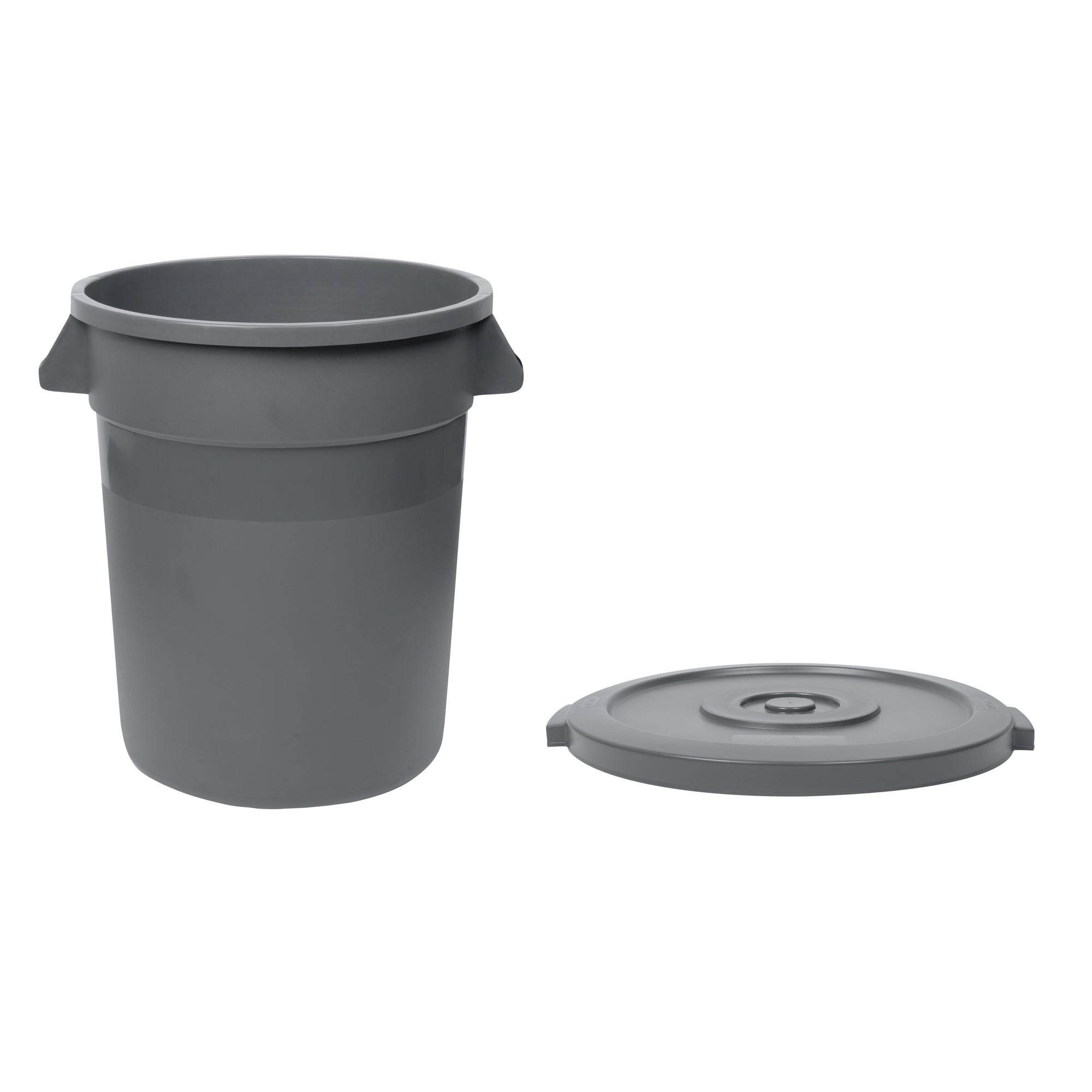 RW Clean 1 Gray 20 gal Plastic Commercial Trash Can and 1 Gray Lid