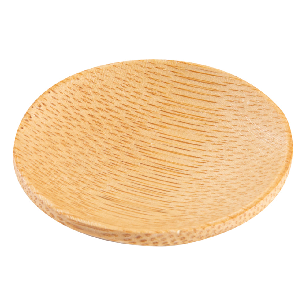 100 Midori Square 10 1/2" Natural Palm Leaf Plates and 100 Natural Bamboo Disposable Flatware Sets