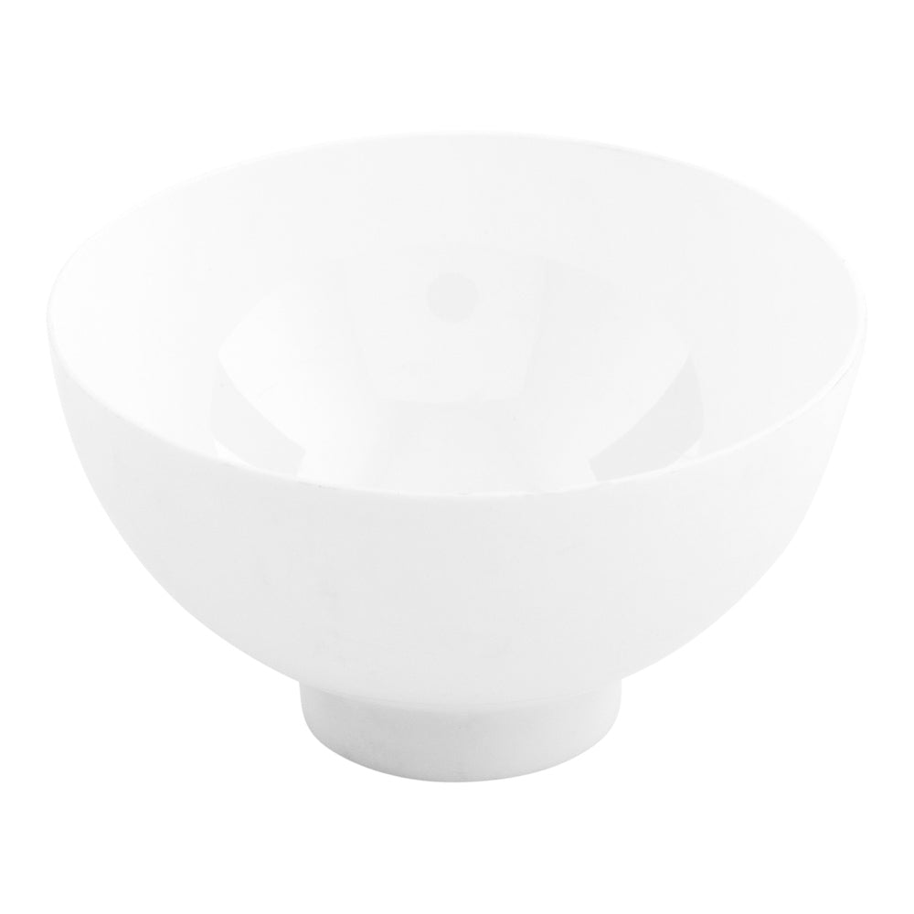 100 2 oz Round White Plastic Coppa Bowls and 100 Silver Plastic 4" Mini Forks