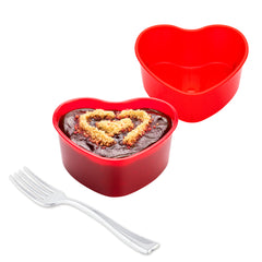 100 5 oz Red Plastic Mini Heart Cups and 100 Silver Plastic 4