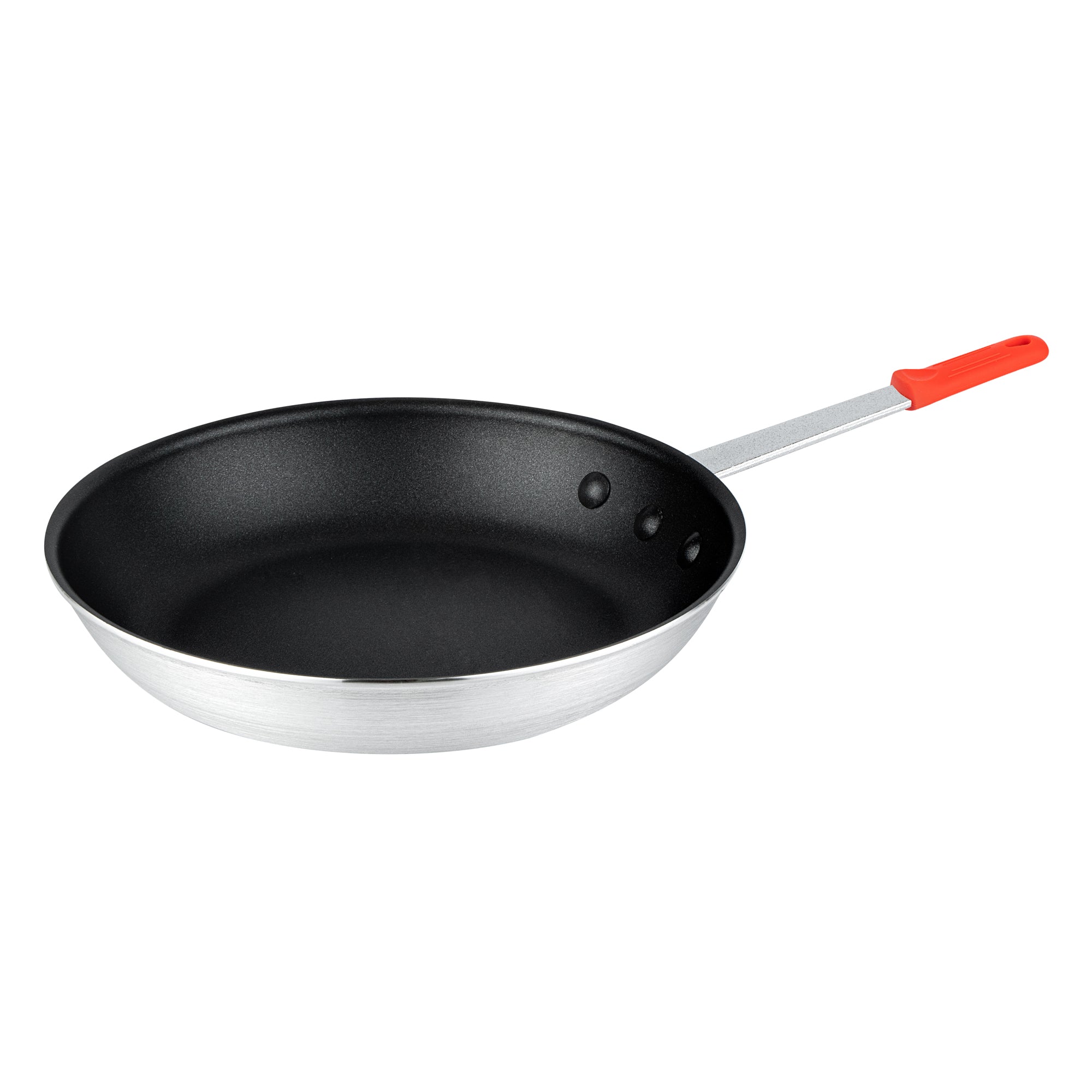 Met Lux 6 Aluminum 10" Non-Stick Fry Pans and 6 Red Silicone Pan Handle Sleeves