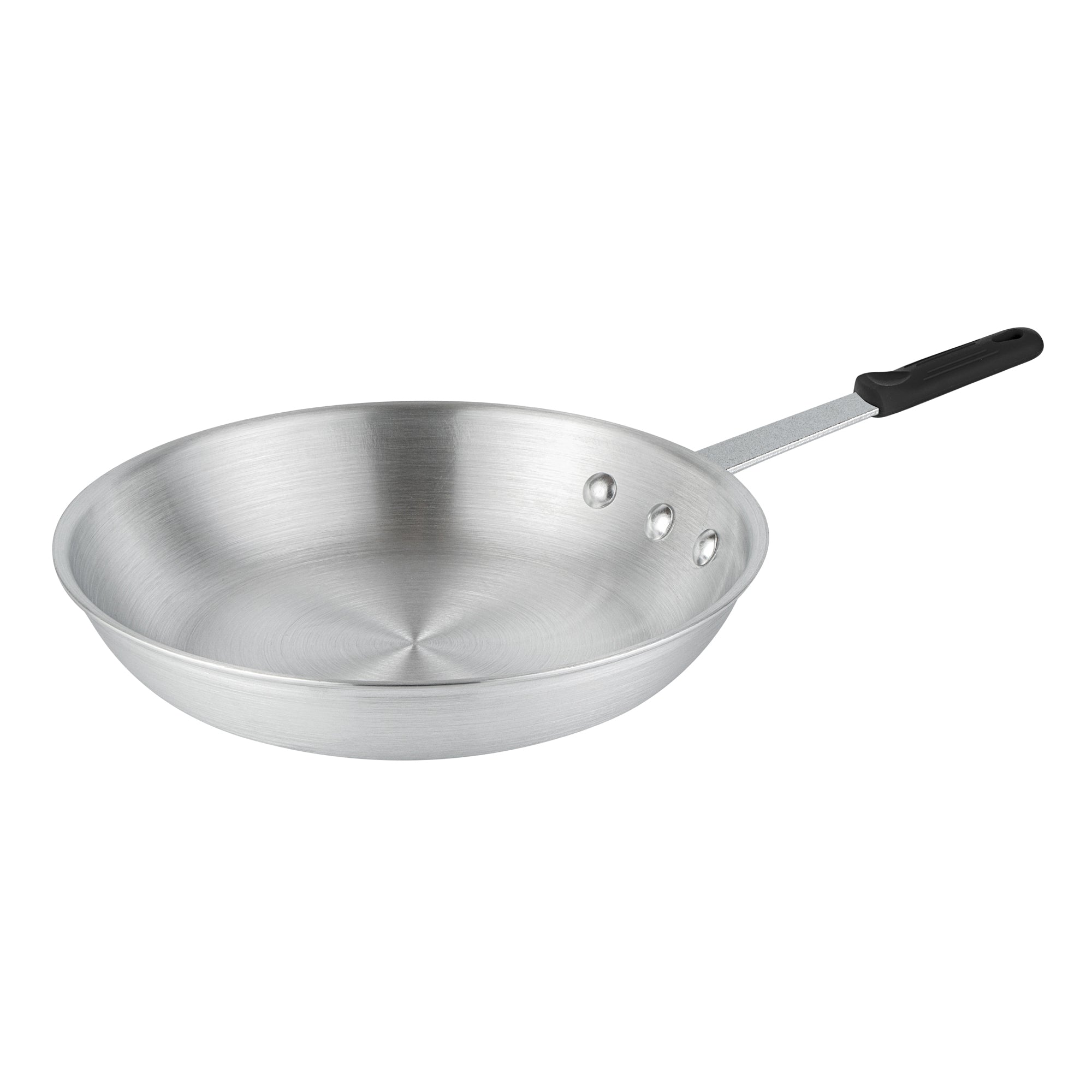 Met Lux 6 Aluminum 10" Fry Pans and 6 Black Silicone Pan Handle Sleeves