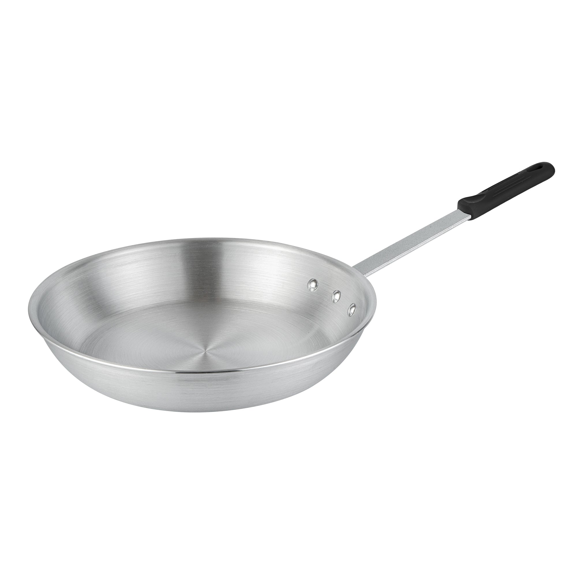 Met Lux 1 Aluminum 14" Fry Pan and 1 Black Silicone Pan Handle Sleeve