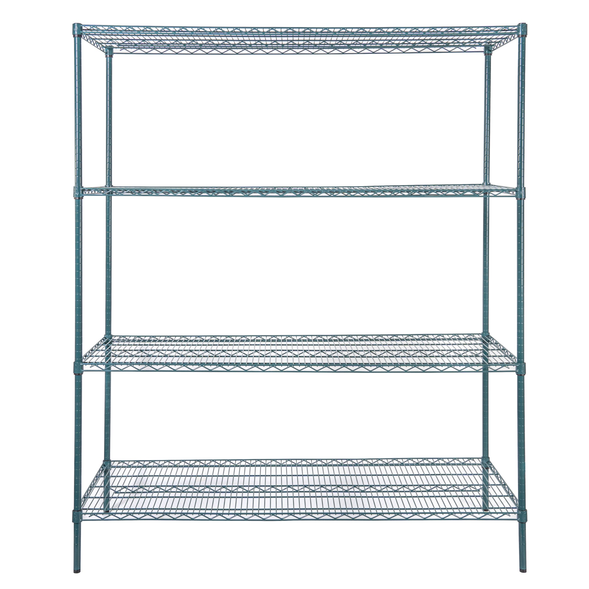 RW Base 4-Tier NSF Green Epoxy Shelving Unit - and 24" x 60" Shelves and 74" Posts