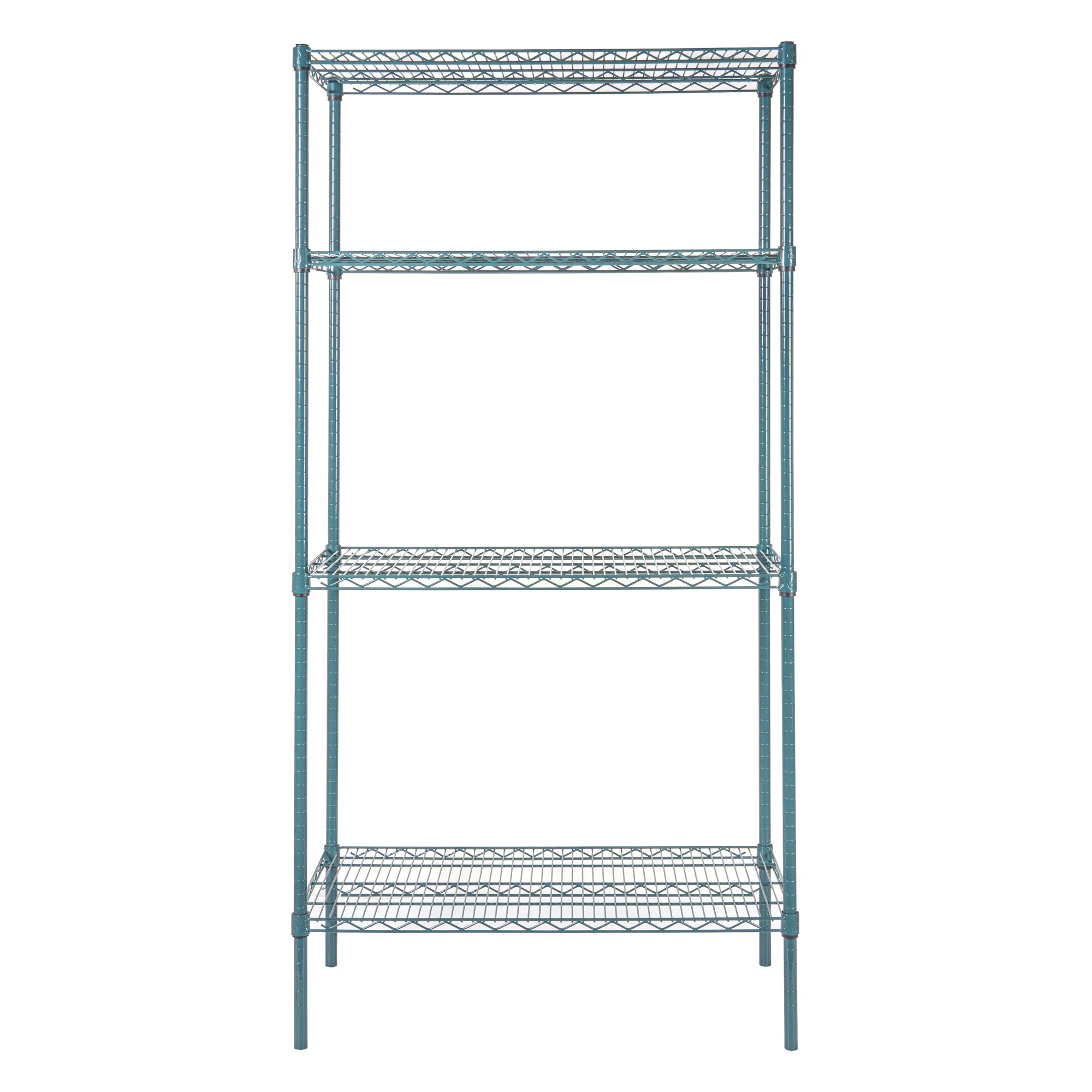 RW Base 4-Tier NSF Green Epoxy Shelving Unit - and 18" x 36" Shelves and 74" Posts