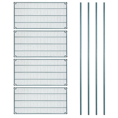 RW Base 4-Tier NSF Green Epoxy Shelving Unit - and 18