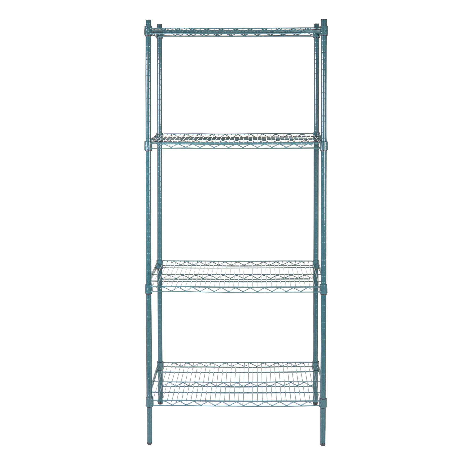 RW Base 4-Tier NSF Green Epoxy Shelving Unit - and 18" x 30" Shelves and 74" Posts