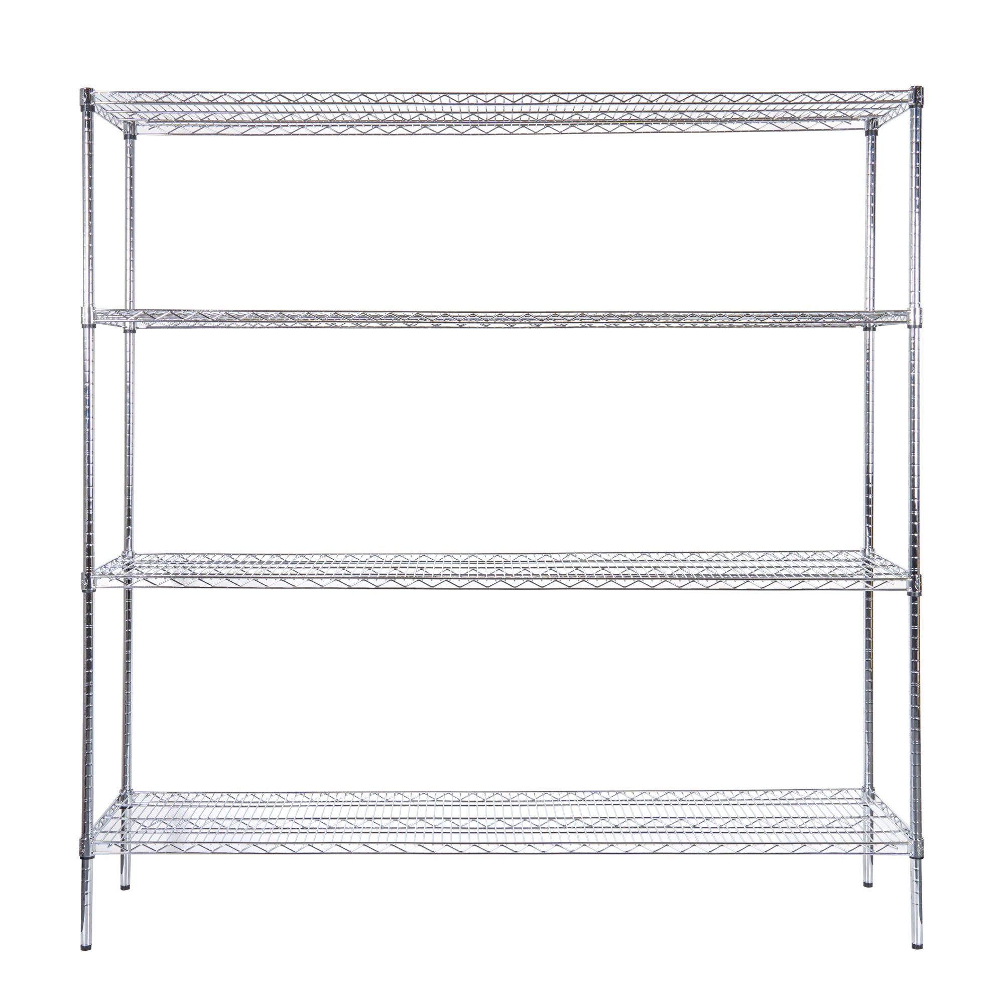 RW Base 4-Tier NSF Chrome Shelving Unit - with 18" x 72" Shelves and 74" Posts