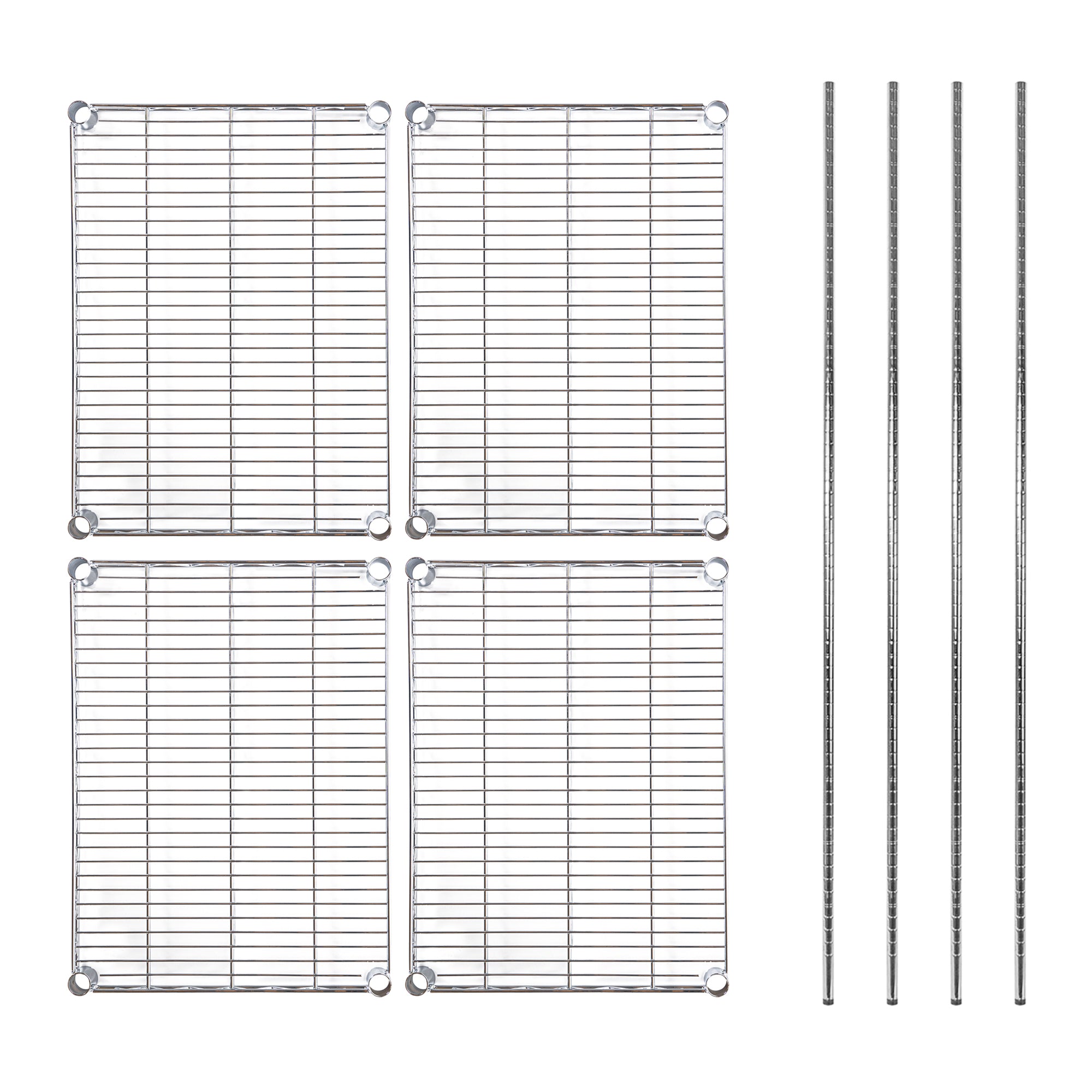 RW Base 4-Tier NSF Chrome Shelving Unit - with 18" x 24" Shelves and 74" Posts