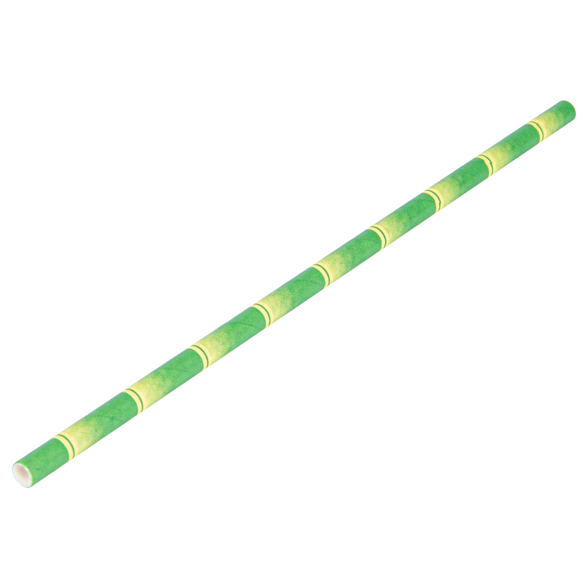 Green Paper Straw - Bamboo Stalks, Biodegradable, 6mm - 7 3/4" - 100 count box