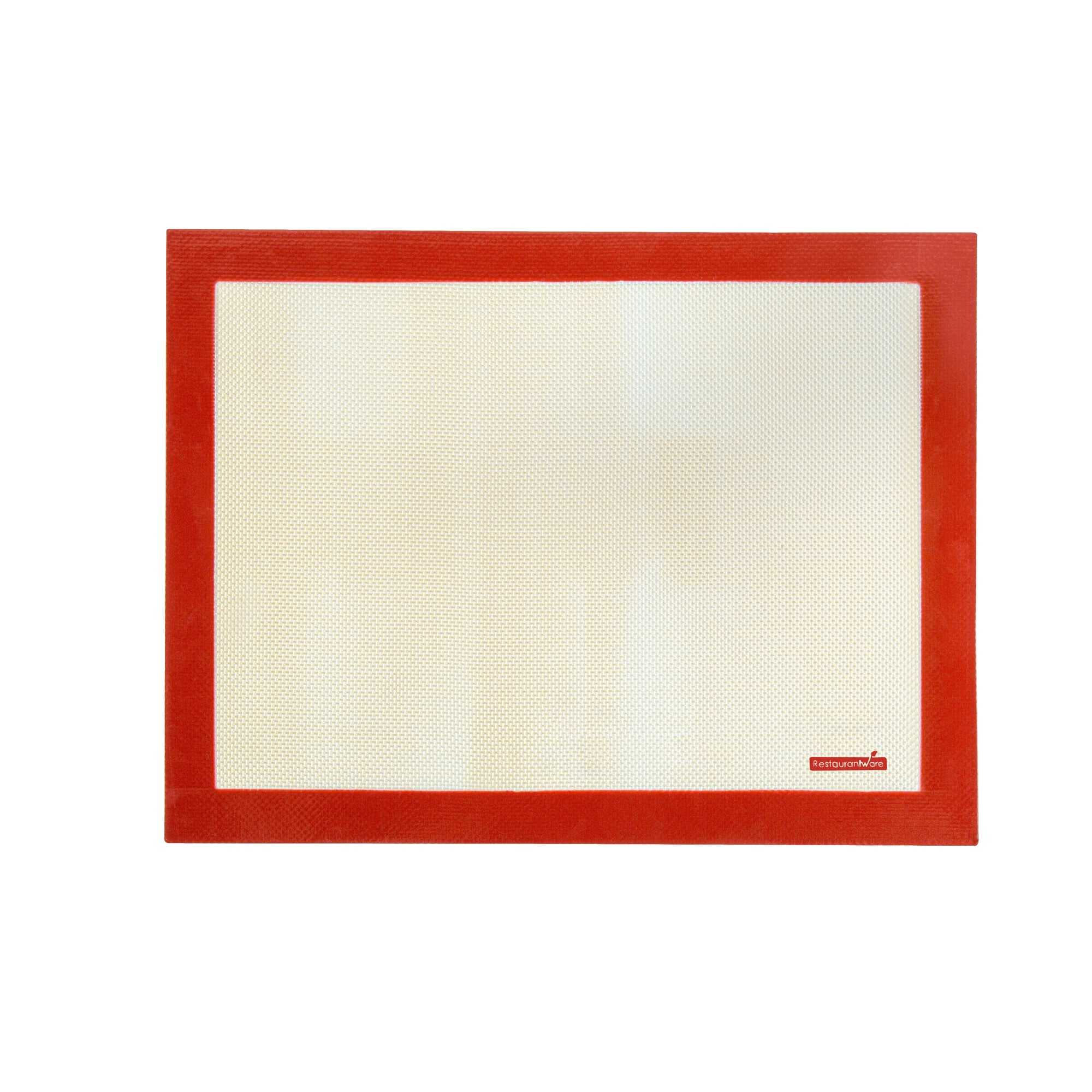 Rectangle Tan and Red Silicone Half Size Baking Mat - Ultra Durable - 11 3/4" x 15 3/4" - 1 count box