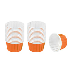 Panificio 1 oz Round Tangerine Orange Paper Small Baking Cup - Pleated - 2