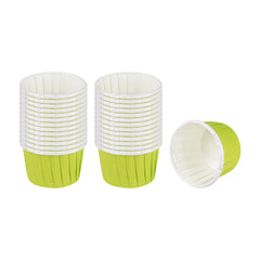 Panificio 2 oz Round Eco Green Paper Medium Baking Cup - Pleated - 2 1/4