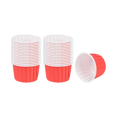 Panificio 2 oz Round Red Paper Medium Baking Cup - Pleated - 2 1/4