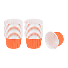 Panificio 2 oz Round Tangerine Orange Paper Medium Baking Cup - Pleated - 2 1/4