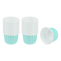 Panificio 2 oz Round Turquoise Paper Medium Baking Cup - Pleated - 2 1/4