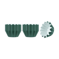 Panificio 0.4 oz Forest Green Floral Paper Mini Baking Cup - Flared - 2