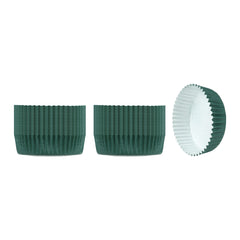 Panificio 4 oz Round Forest Green Paper Baking Cup - Ridged - 3 1/2