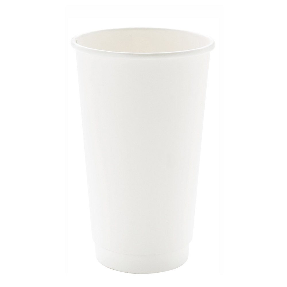 16 oz White Paper Coffee Cup - Double Wall - 3 1/2