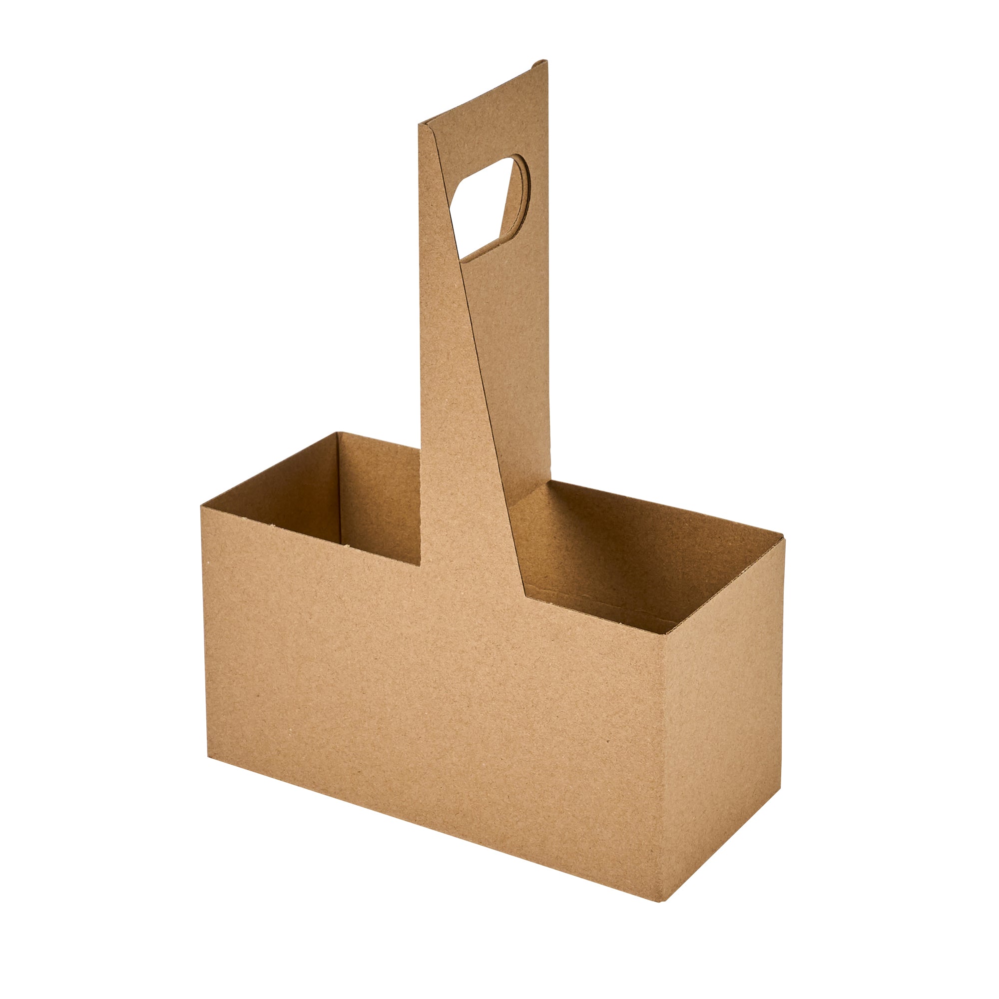 Kraft Paper Altalena Drink Carrier - Fits 2 Cups - 7 1/4" x 3 1/2" x 9 1/4" - 100 count box