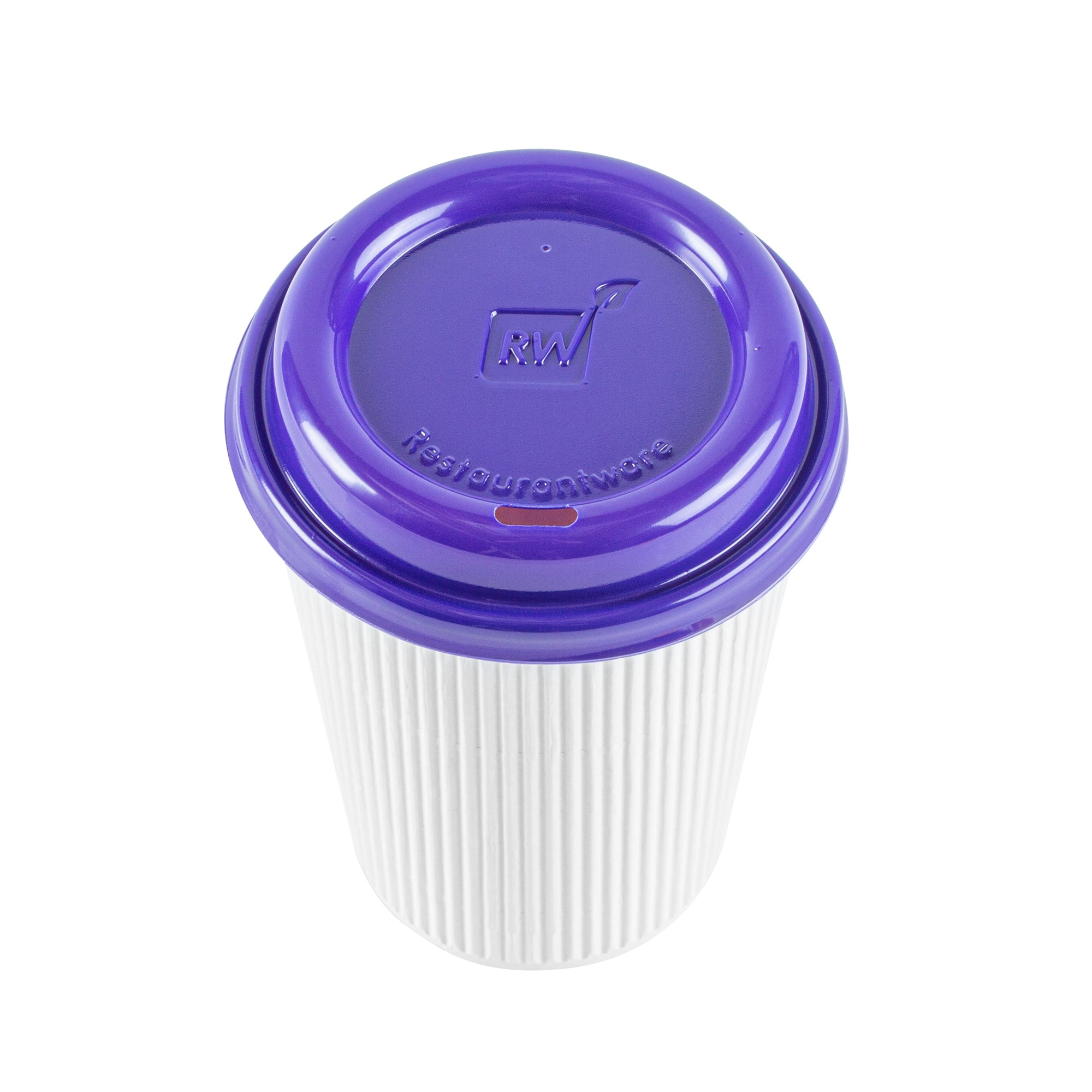 Restpresso Purple Plastic Coffee Cup Lid - Fits 8, 12, 16 and 20 oz - 25 count box