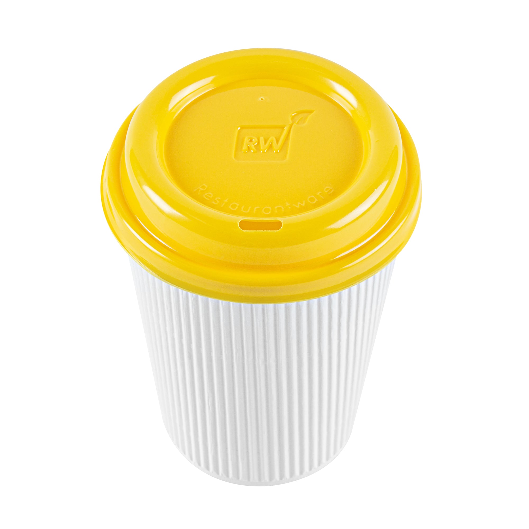 Restpresso Yellow Plastic Coffee Cup Lid - Fits 8, 12, 16 and 20 oz - 500 count box