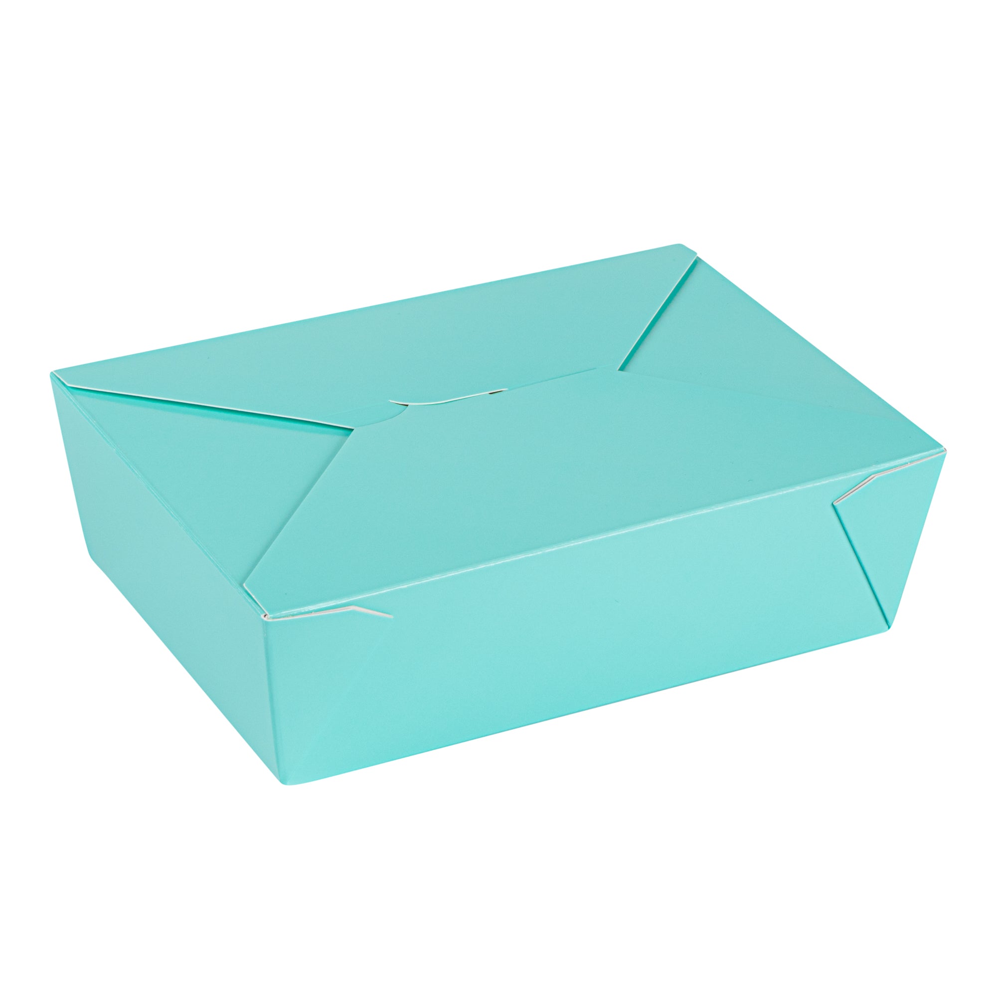 Bio Tek 71 oz Rectangle Turquoise Paper #3 Bio Box Take Out Container - 8 1/2" x 6 1/4" x 2 1/2" - 200 count box