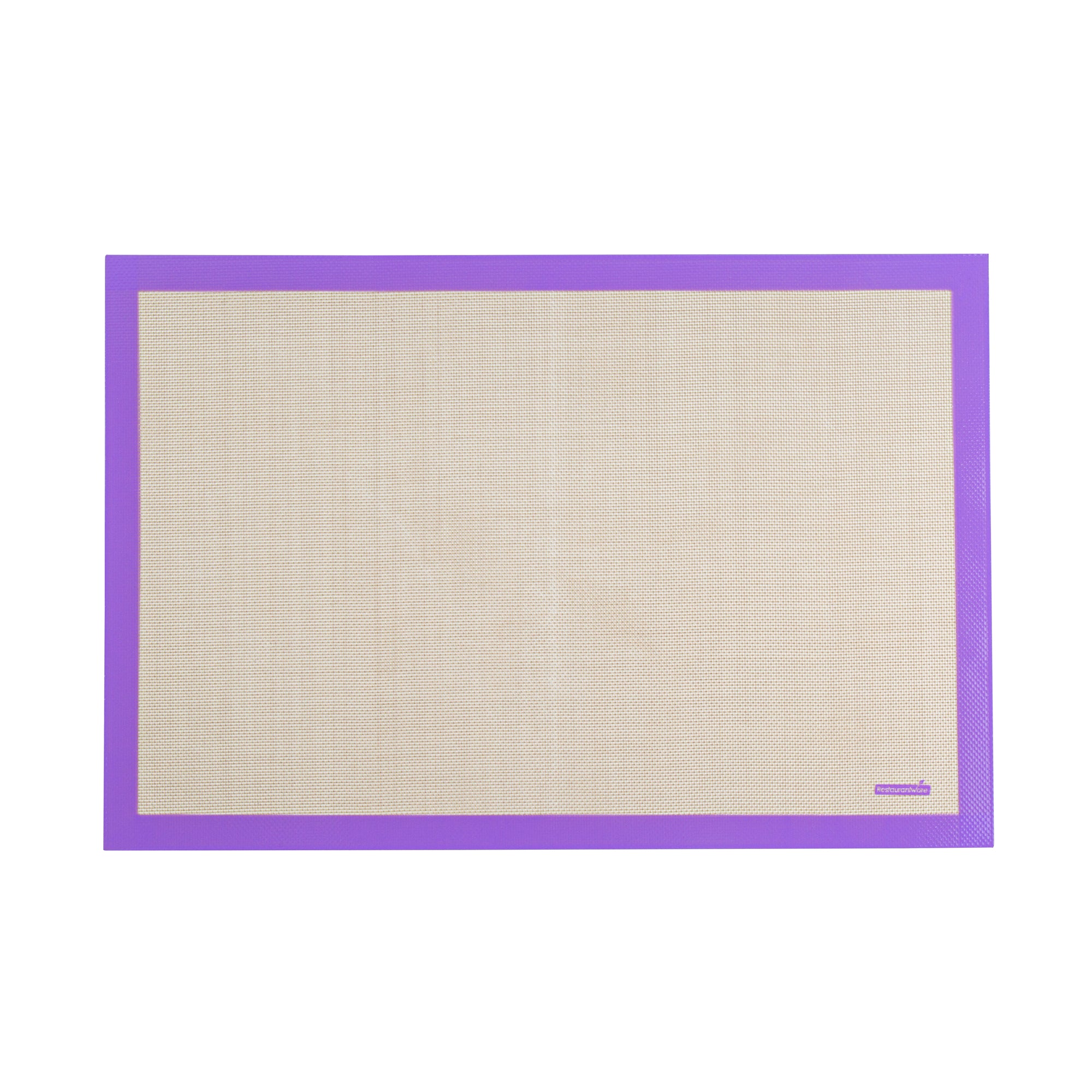 Rectangle Tan and Purple Silicone Full Size Baking Mat - Allergen Safe, Color-Coded - 15 3/4" x 23 1/2" - 1 count box