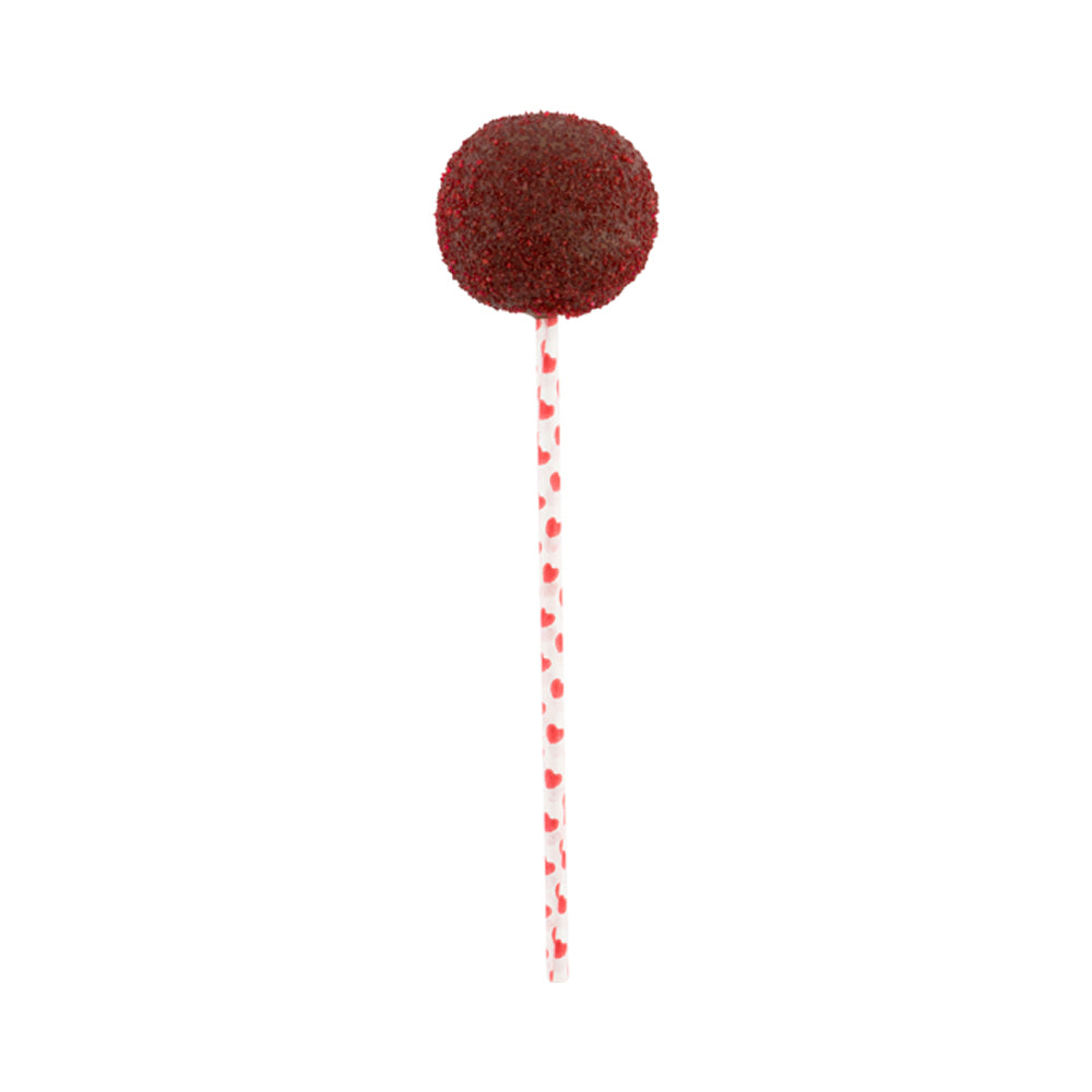 Red Hearts Paper Cake Pop and Lollipop Stick - Biodegradable - 6" x 5/32" - 25 count box