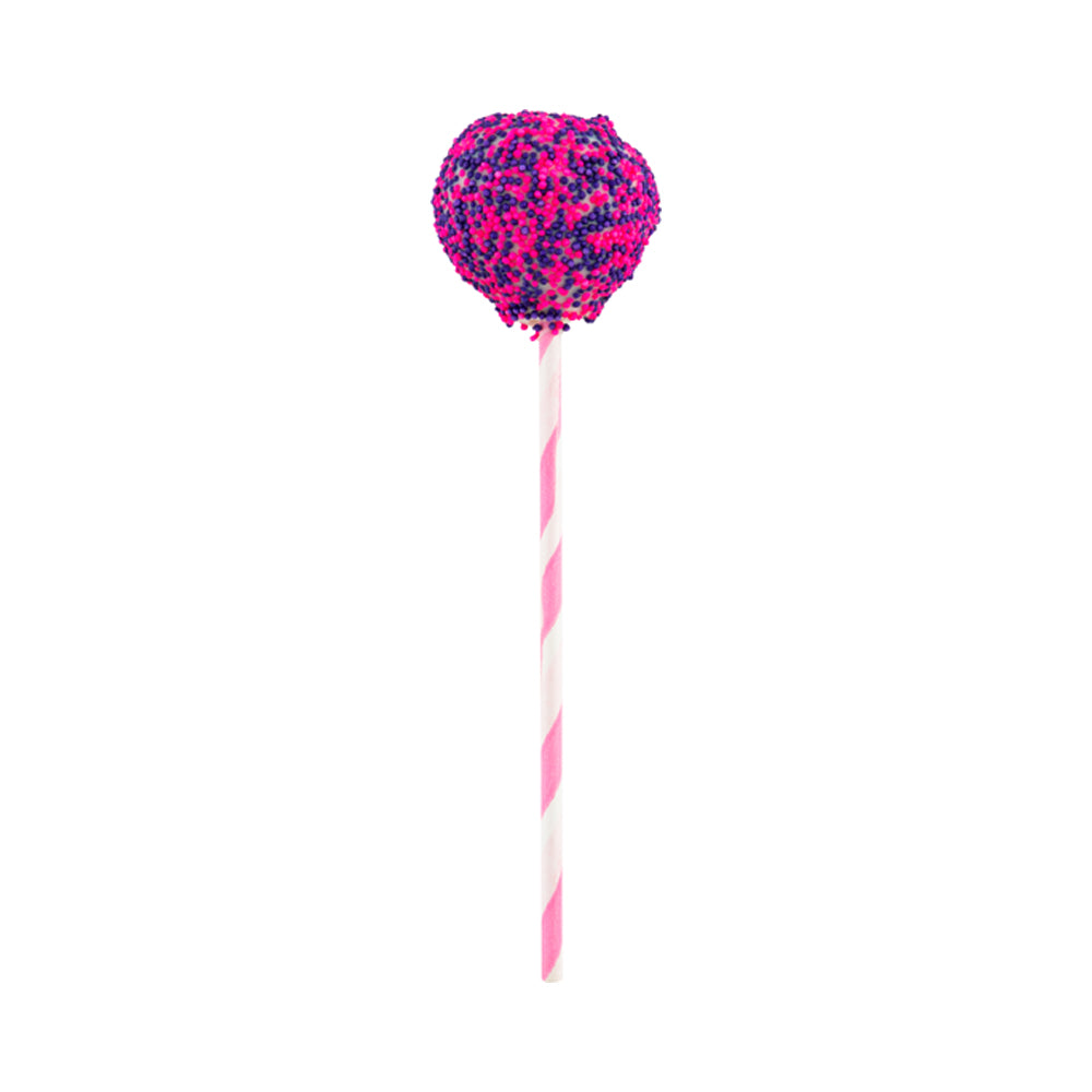 Pink Paper Cake Pop and Lollipop Stick - Spirals, Biodegradable - 6" x 5/32" - 25 count box