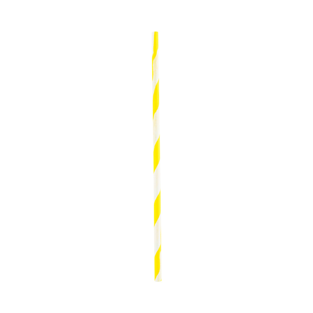 Yellow Paper Cake Pop and Lollipop Stick - Spirals, Biodegradable - 6" x 5/32" - 25 count box