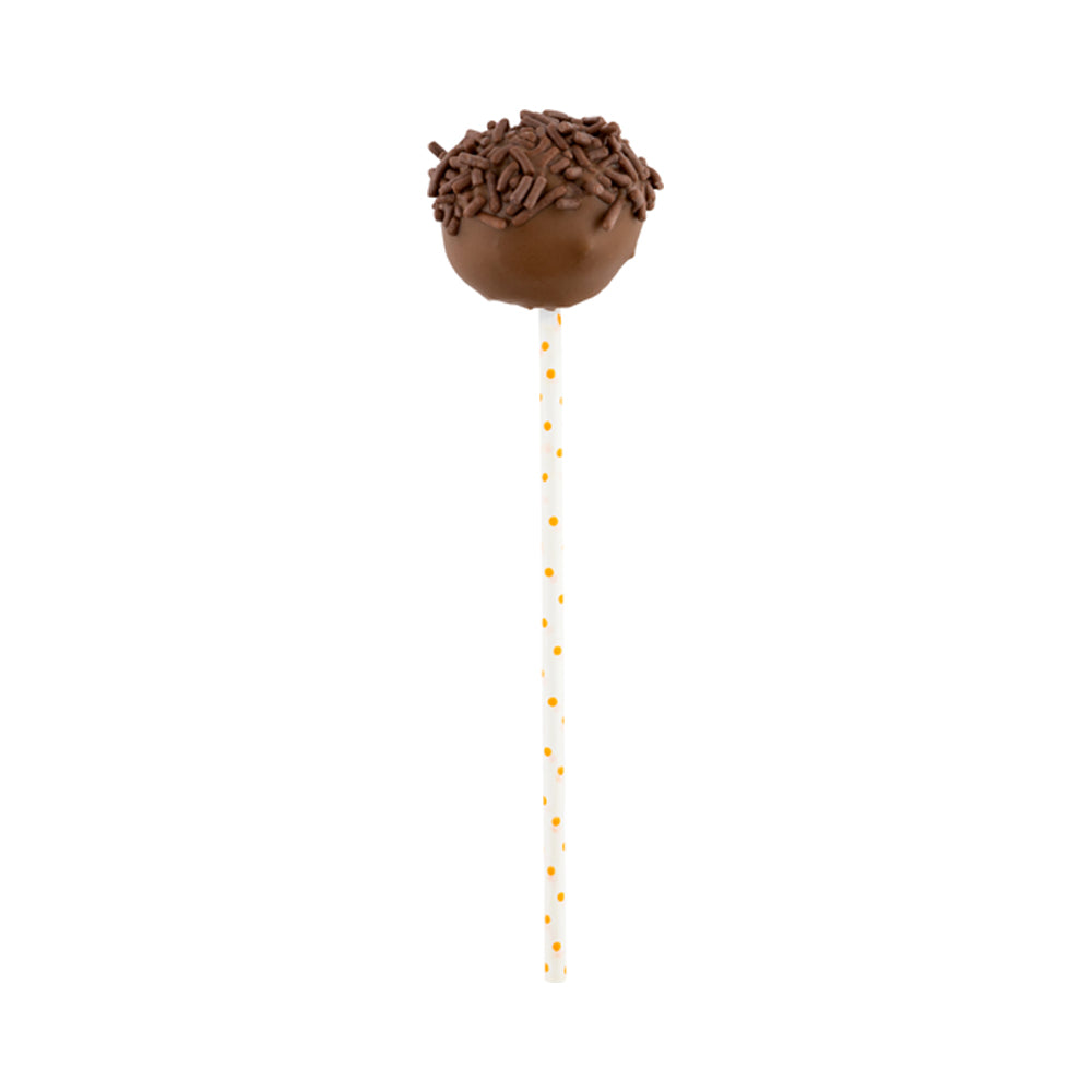 Orange Paper Cake Pop and Lollipop Stick - Polka Dots, Biodegradable - 6" x 5/32" - 25 count box