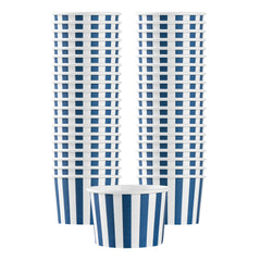 Coppetta 4 oz Round Blue and White Stripe Paper To Go Cup - 3