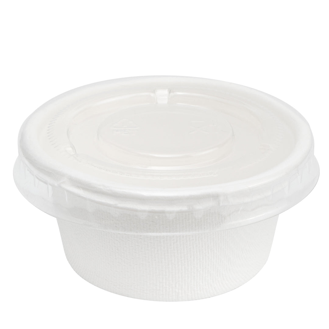 Pulp Tek Round Clear Plastic Lid - Fits 2 oz Take Out Portion Cup 