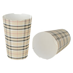 Bio Tek 16 oz Round Plaid Paper To Go Fry Cup - 3 1/4