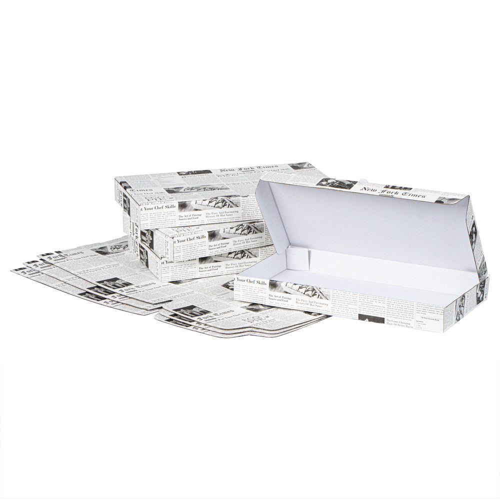 Eco Pie Newsprint and White Paper Corrugated Flatbread Box - 14