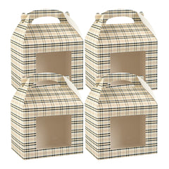 Bio Tek Plaid Paper Gable Box / Lunch Box - with Window - 10