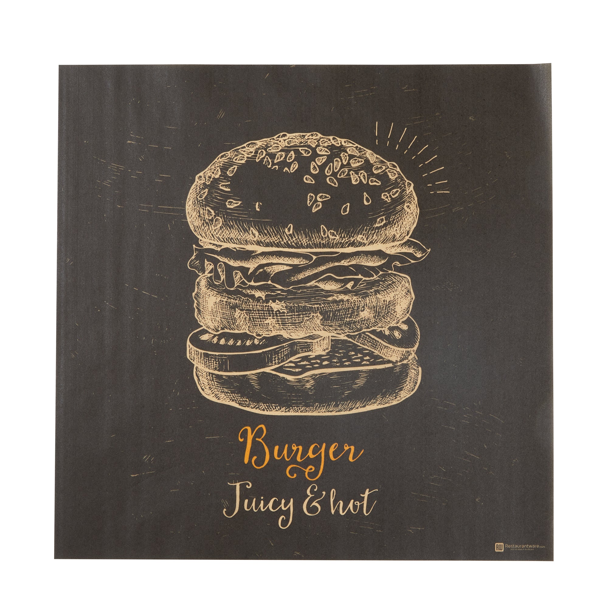 RW Base No PFAS Added Kraft Paper Burger Wrap and Fry Basket Liner - Juicy and Hot, Greaseproof - 12" x 12" - 2000 count box