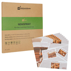 RW Base No PFAS Added Newsprint Paper Bakery Wrap and Basket Liner - Greaseproof - 12