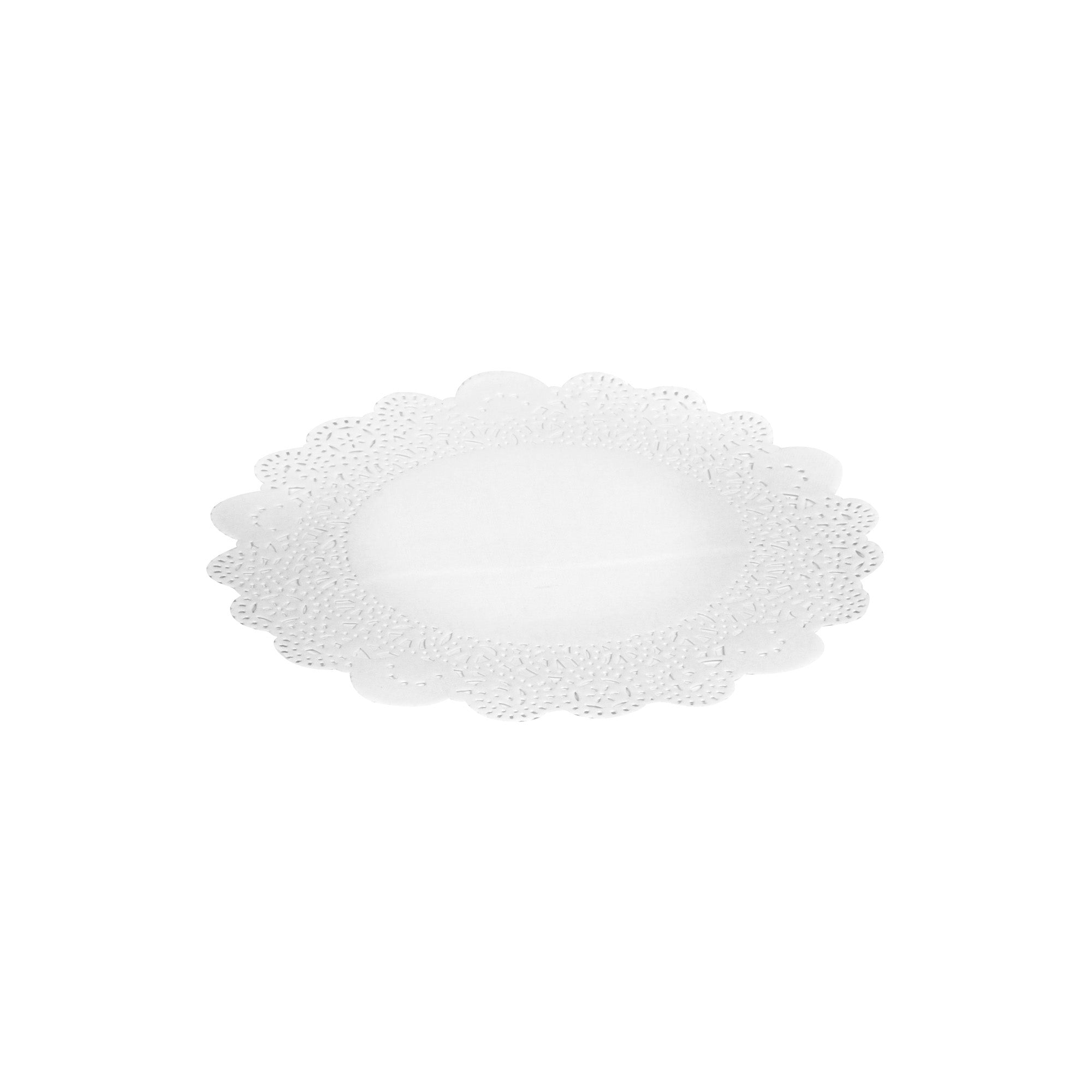 Pastry Tek Round White Paper Doilies - Lace - 8" x 8" - 4000 count box