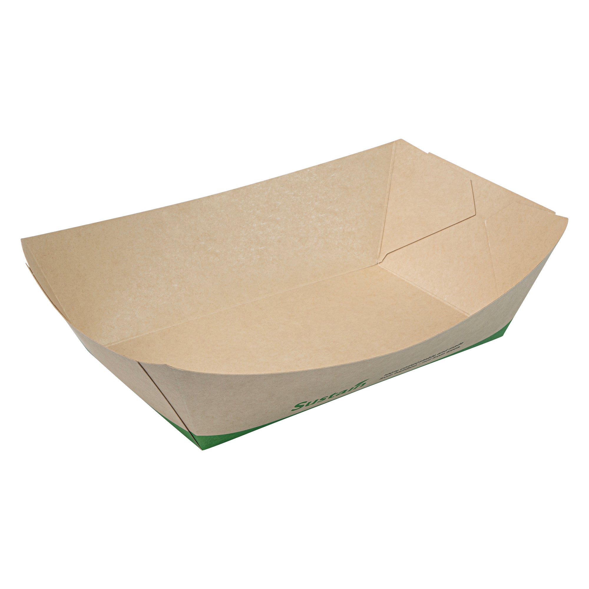 Sustain 2 lb Bamboo Paper #200 Boat - with PLA Lining, Compostable - 6 1/2" x 3 3/4" x 2 1/4" - 200 count box