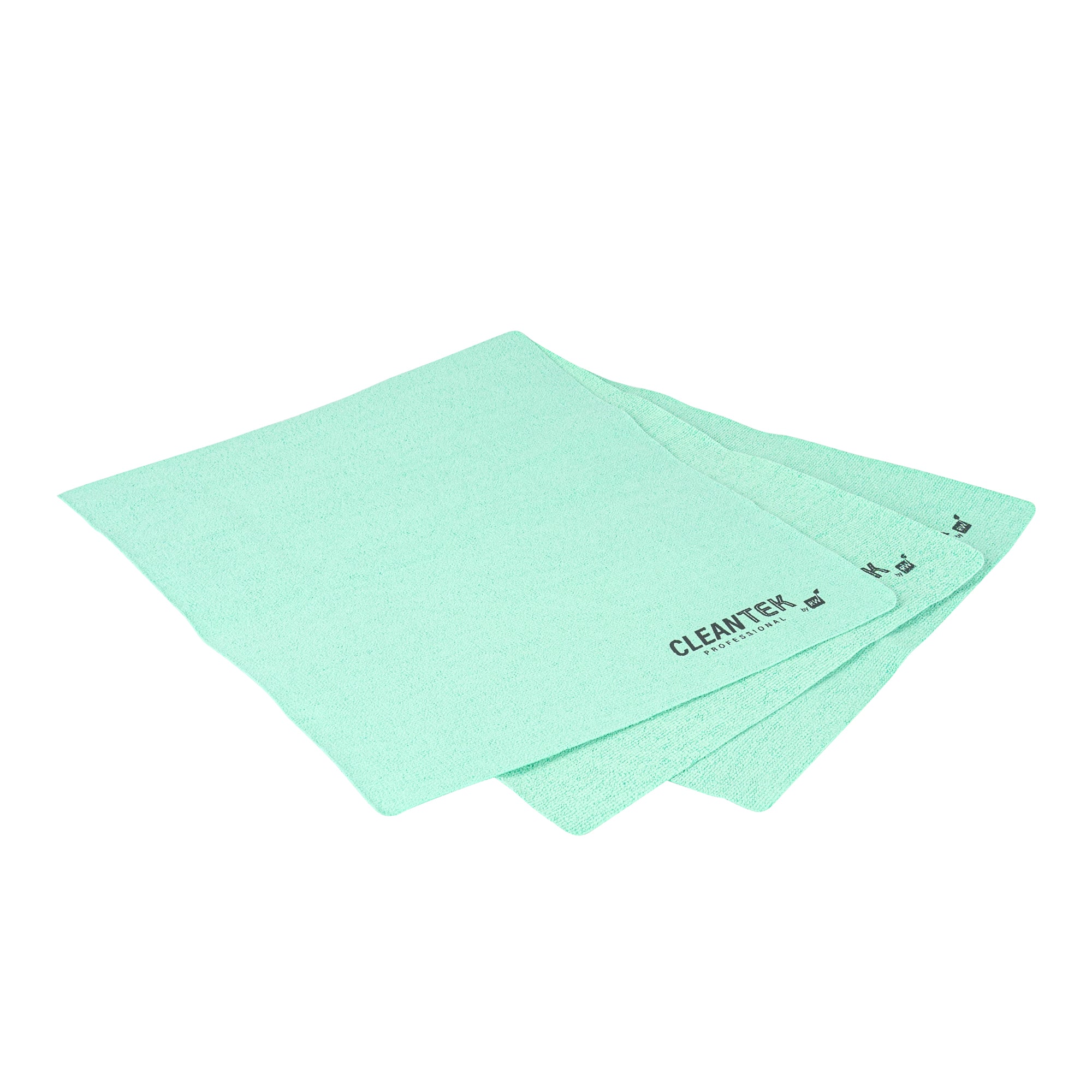 Clean Tek Professional Green Microfiber Cleaning / Drying Cloth - 13'' x 15'' - 100 count box