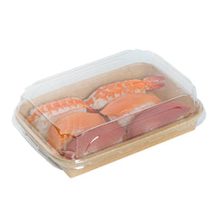 Matsuri Vision Clear PET Plastic Lid - Fits 8 oz Sushi Container, Anti-Fog - 50 count box