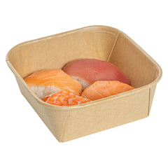 Matsuri Vision 17 oz Square Kraft Paper Sushi Container - 5