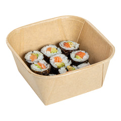 Matsuri Vision 22 oz Square Kraft Paper Sushi Container - 5