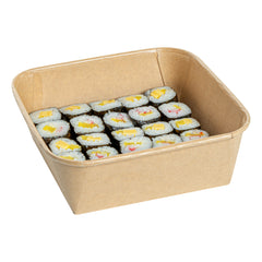 Matsuri Vision 45 oz Square Kraft Paper Sushi Container - 7