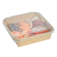 Matsuri Vision Clear PP Plastic Lid - Fits 34 and 45 oz Sushi Containers, Anti-Fog - 100 count box